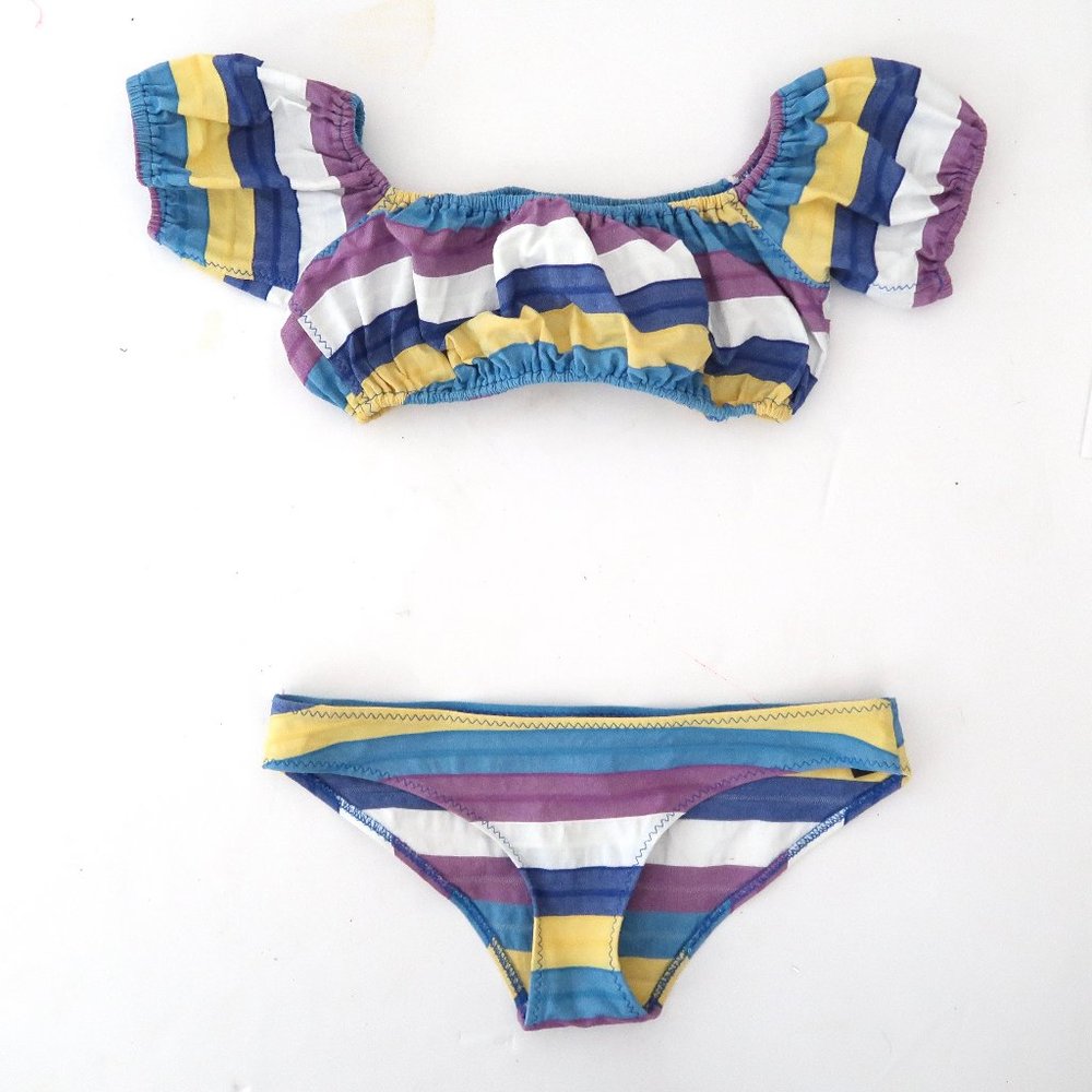 LISA MARIE FERNANDEZ bubble stripe Leandra bikini I 2 4 S - Picture 5 of 8